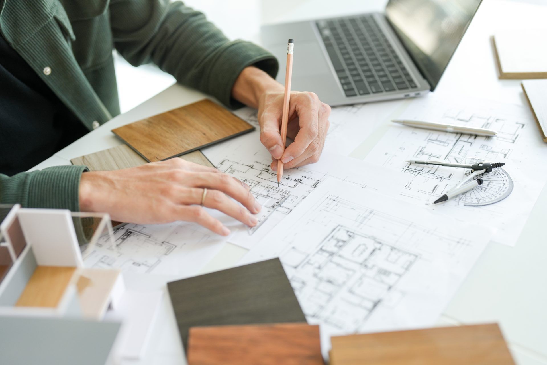Engineer developing design documentation